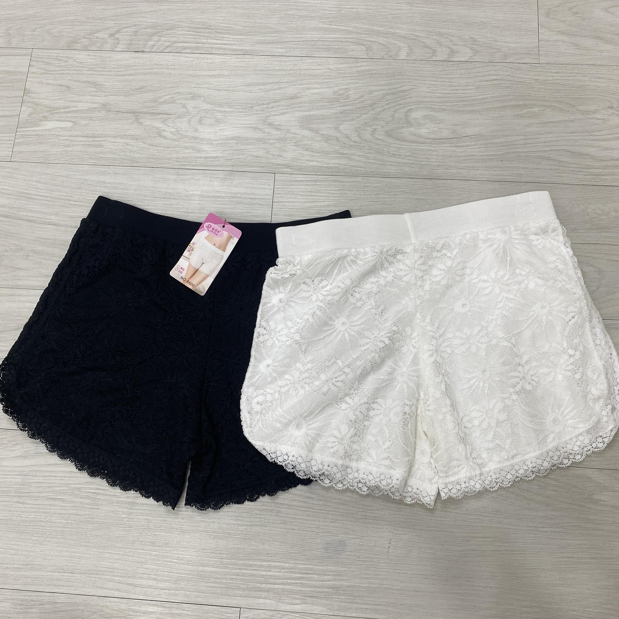 B1161蕾丝安全裤（黑+白）