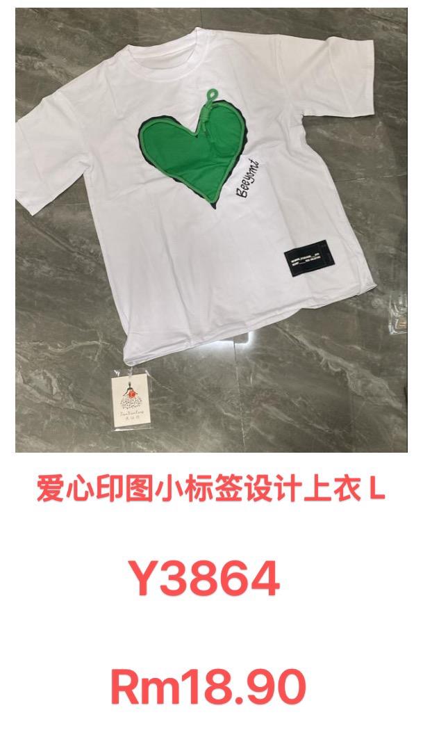 Y3864 爱心印图小标签设计上衣 L