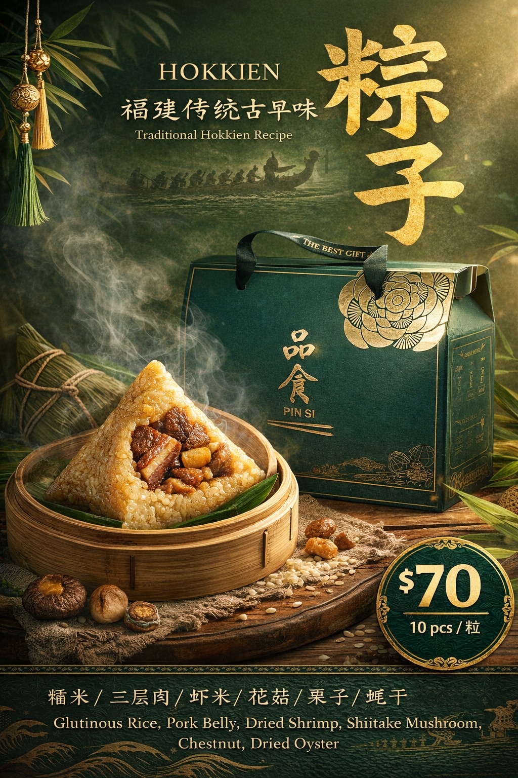 Hokkien Dumplings (10pcs - With Box 10粒礼盒装)